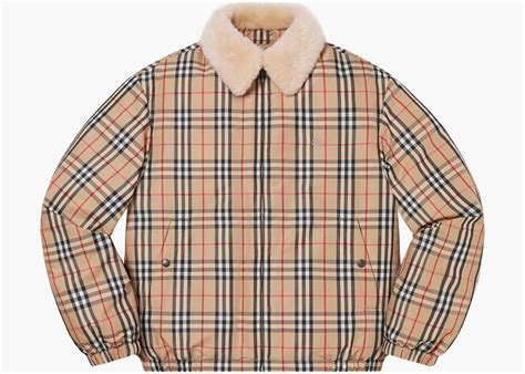 supreme burberry where to buy|supreme shearling collar down puffer.